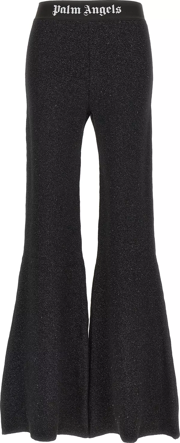 Black Viscose Flared Pants