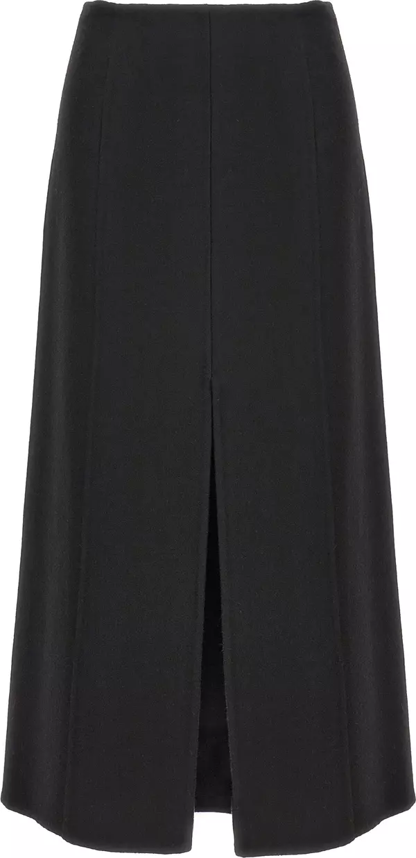Black Virgin Wool Mini Skirt