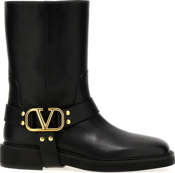 Black Calfskin Ankle Boots