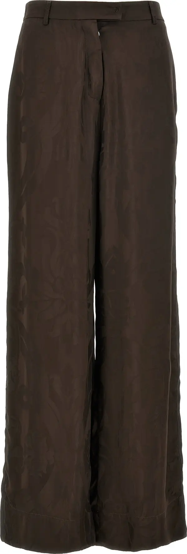 Brown Viscose Casual Pants