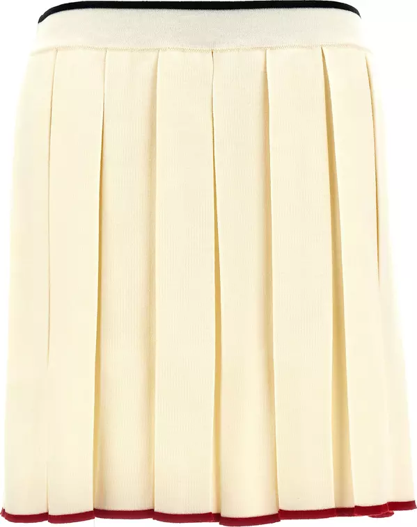 White Virgin Wool Long Skirt