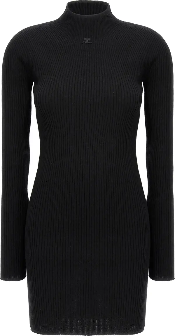 Black Cotton Short Dress