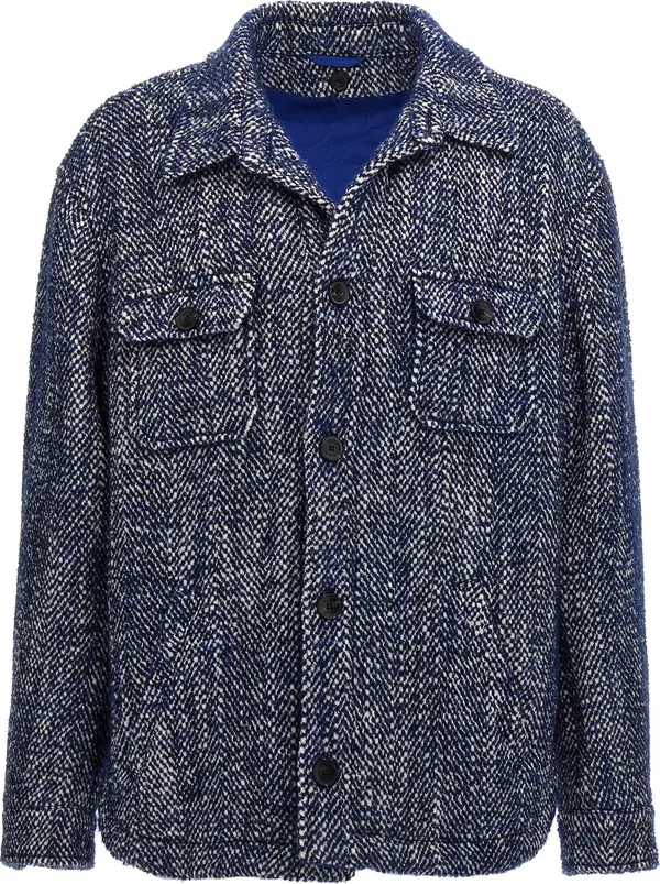 Blue Wool Full-Length Jacket