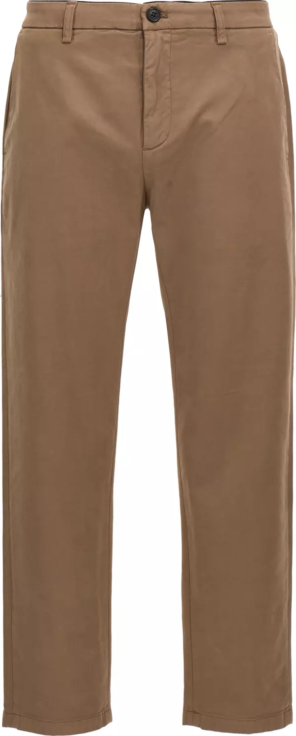 Brown Cotton Casual Pants