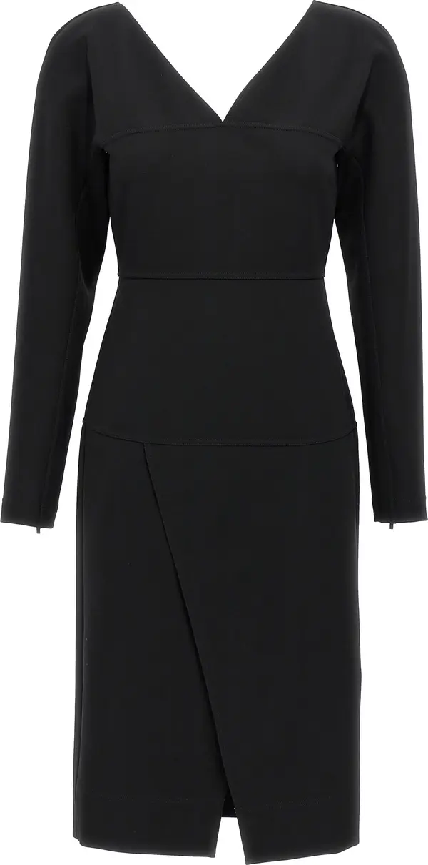 Black Viscose Midi Dress