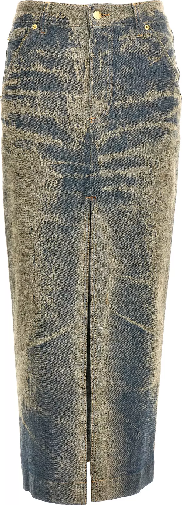 Blue Cotton Mini Skirt