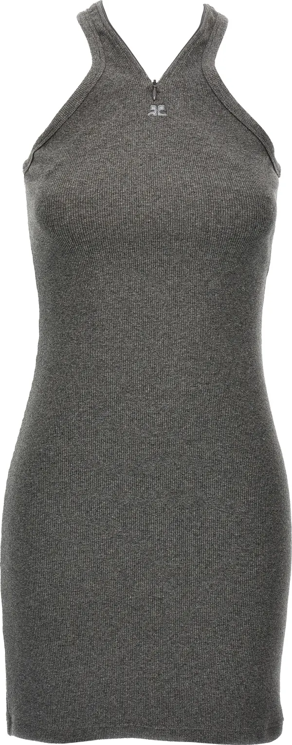 Gray Cotton Short Dress