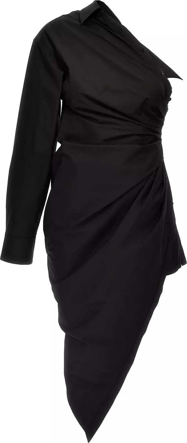 Black Cotton Short Dress