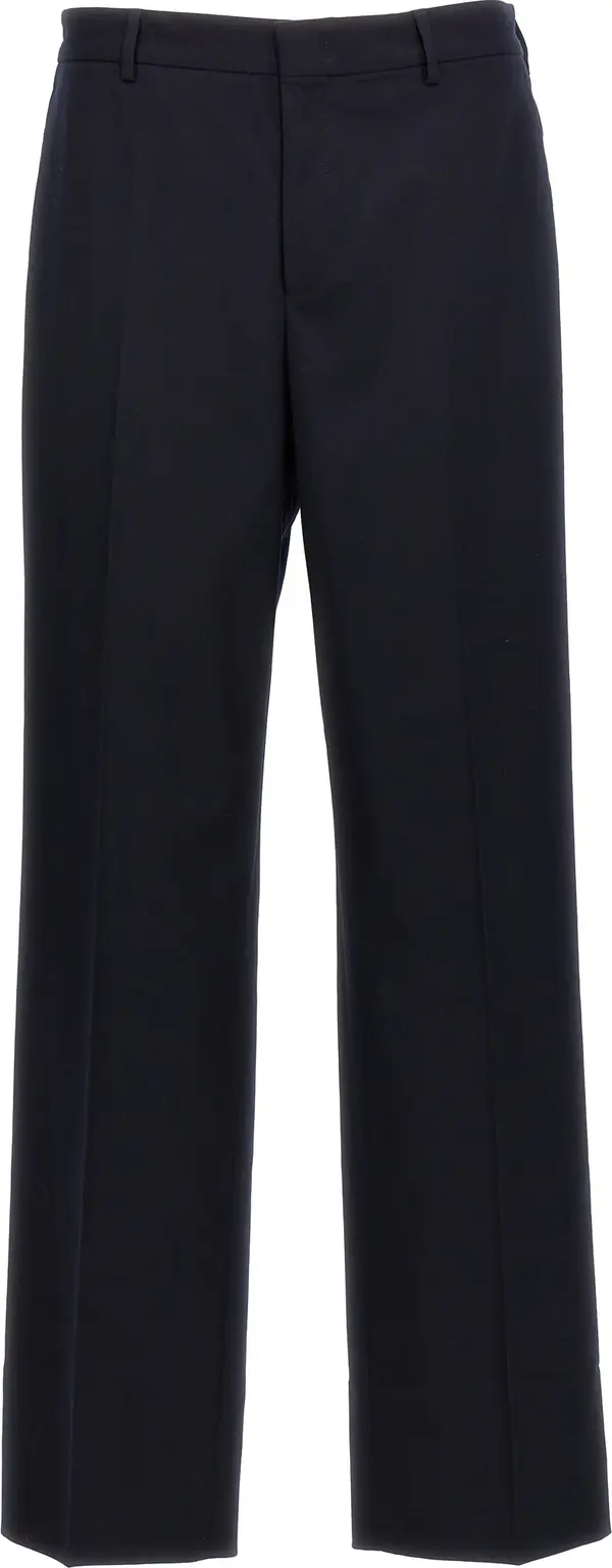Blue Polyethylene Casual Pants