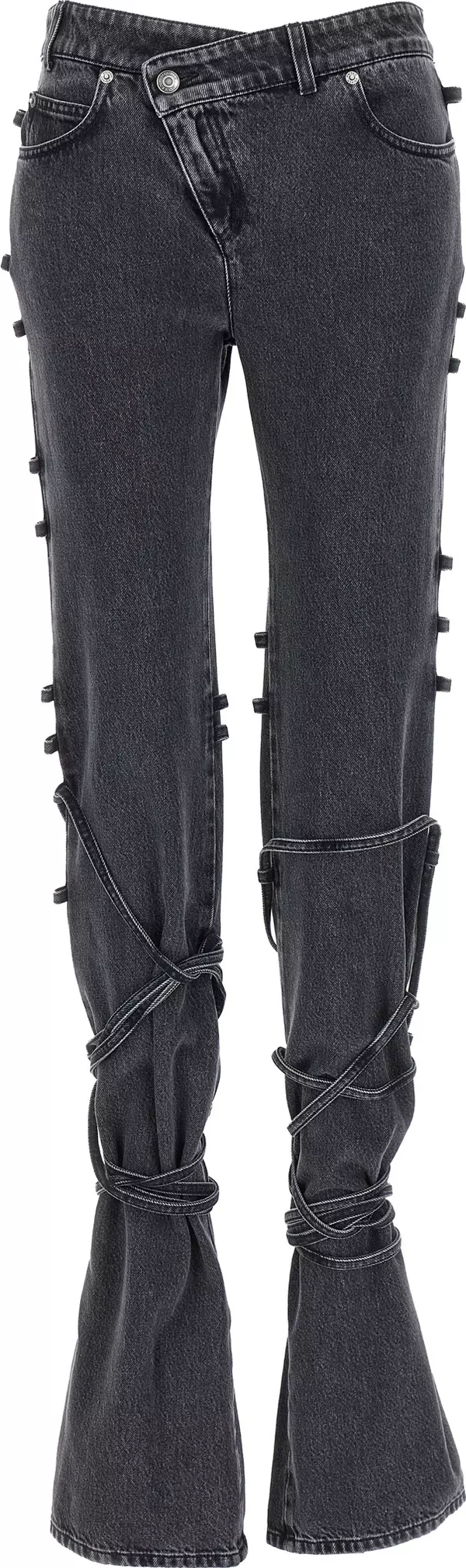 Black Cotton Flared Jeans