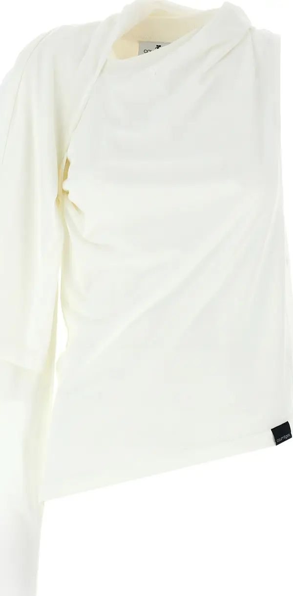 White Cotton Long Sleeve T-Shirt