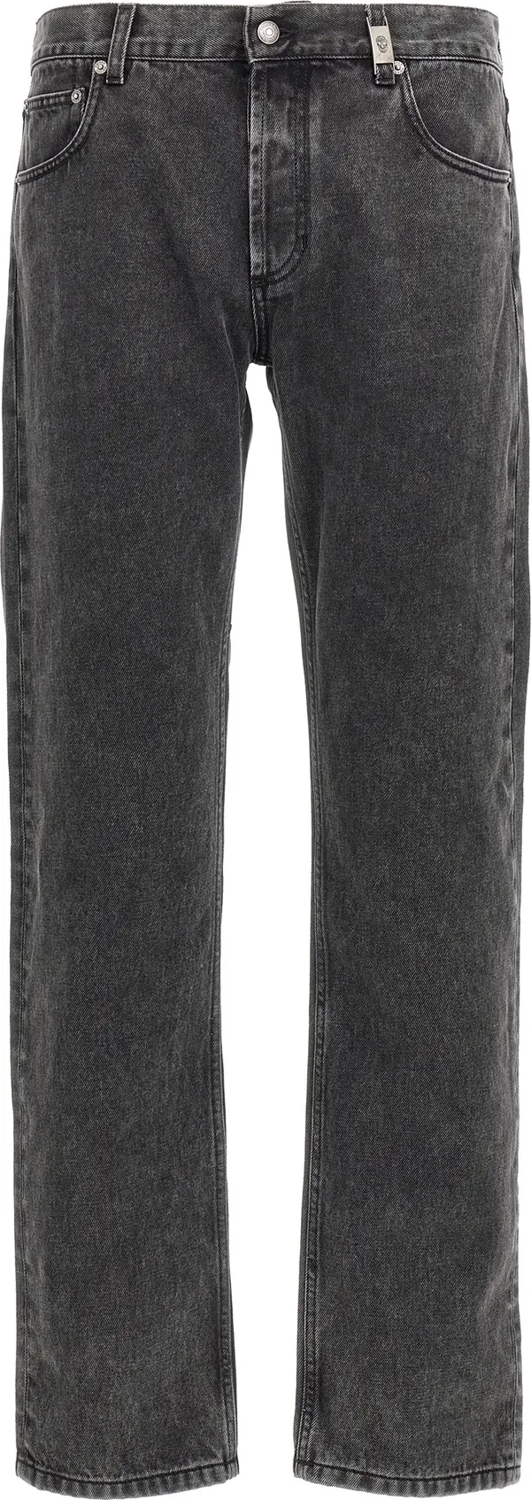 Black Cotton Straight-Leg Jeans