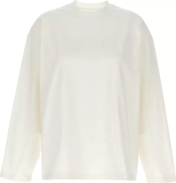 White Cotton Long Sleeve T-Shirt