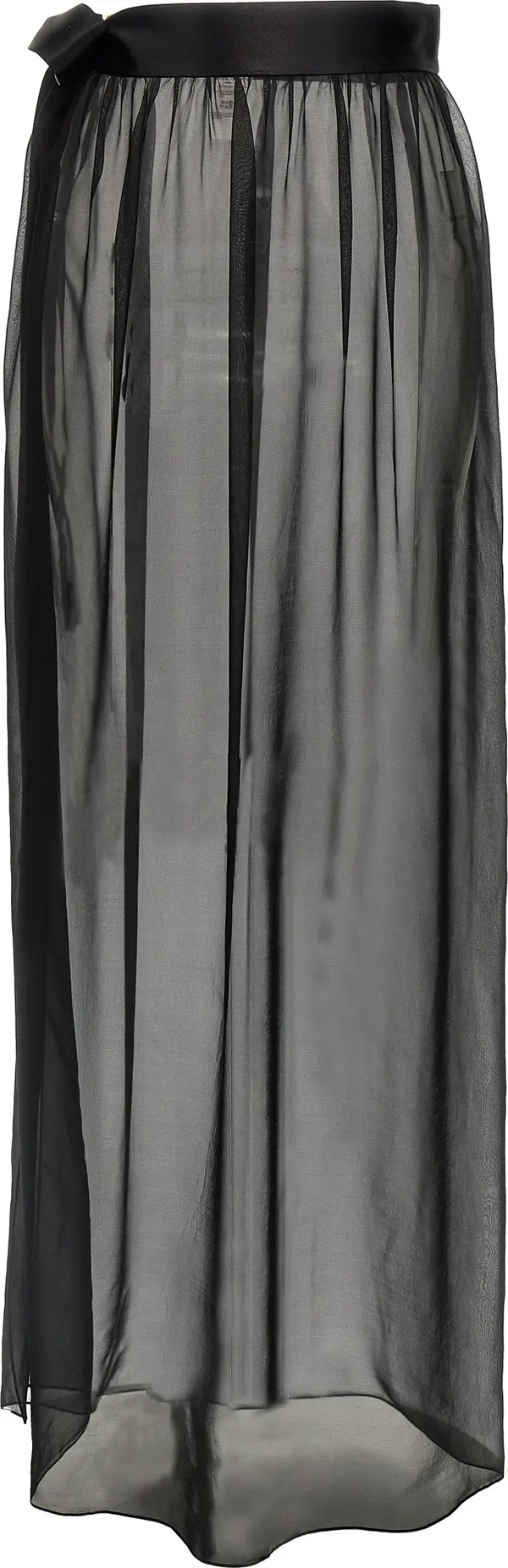 Black Silk Mini Skirt