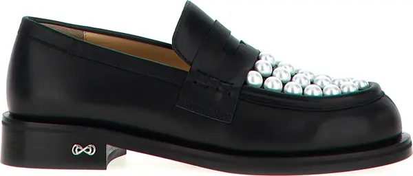 Bicolor Calfskin Slip-On Loafers
