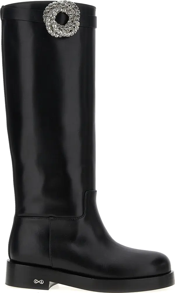 Black Calfskin Over The Knee