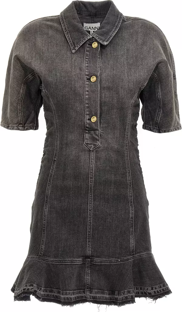 Black Cotton Short Dress