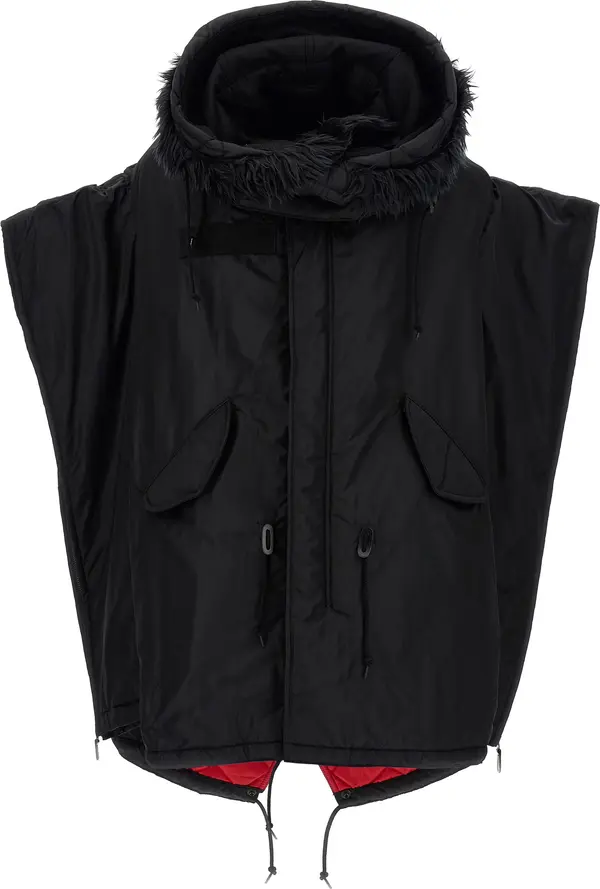 Black Nylon Full-Length Jacket