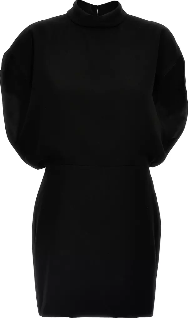 Black Triacetate Short Dress