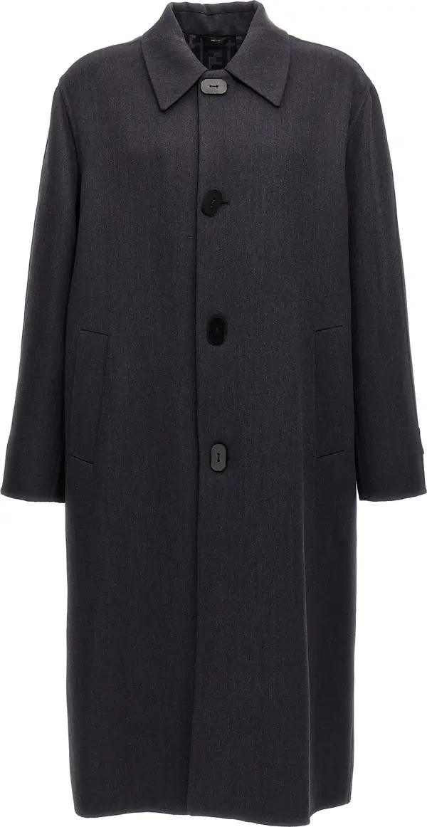 Blue Virgin Wool Coat