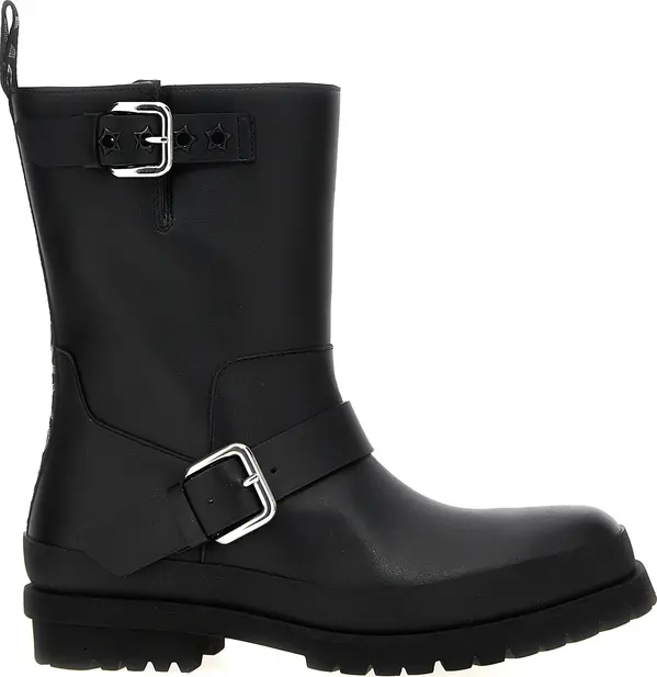 Black Polyester Ankle Boots