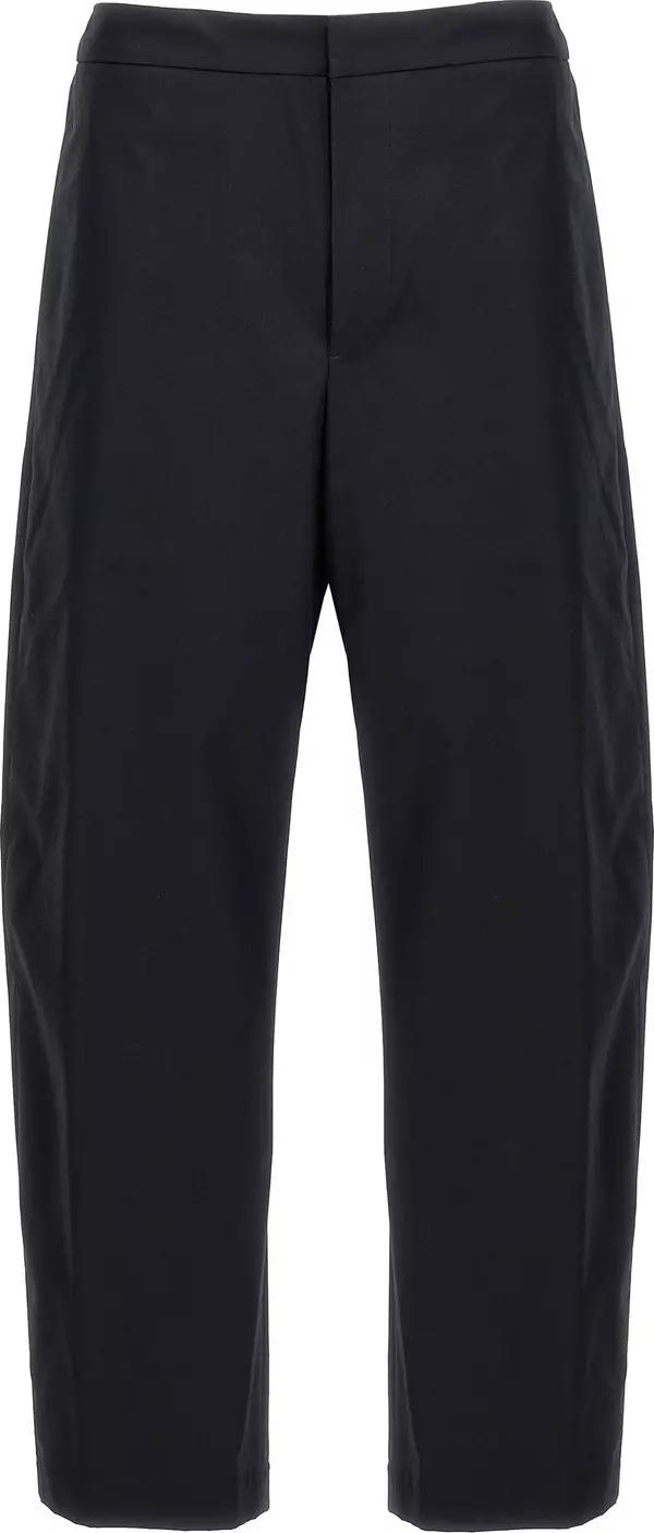 Blue Cotton Casual Pants