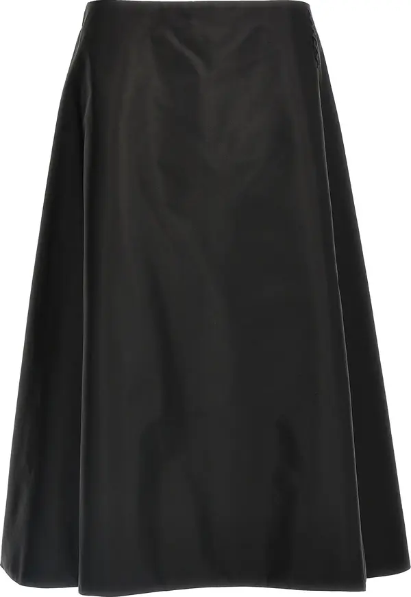 Black Polyamide Midi Skirt