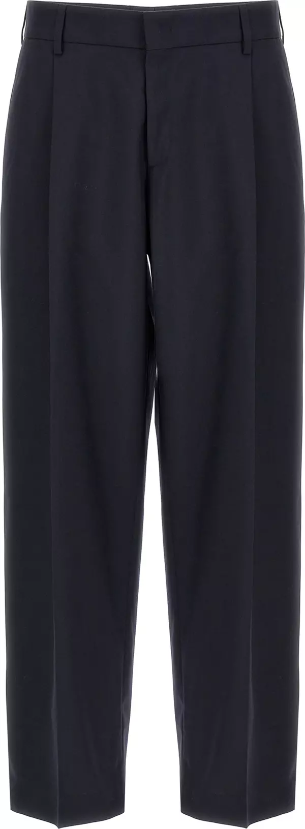 Blue Polyester Dress Pants