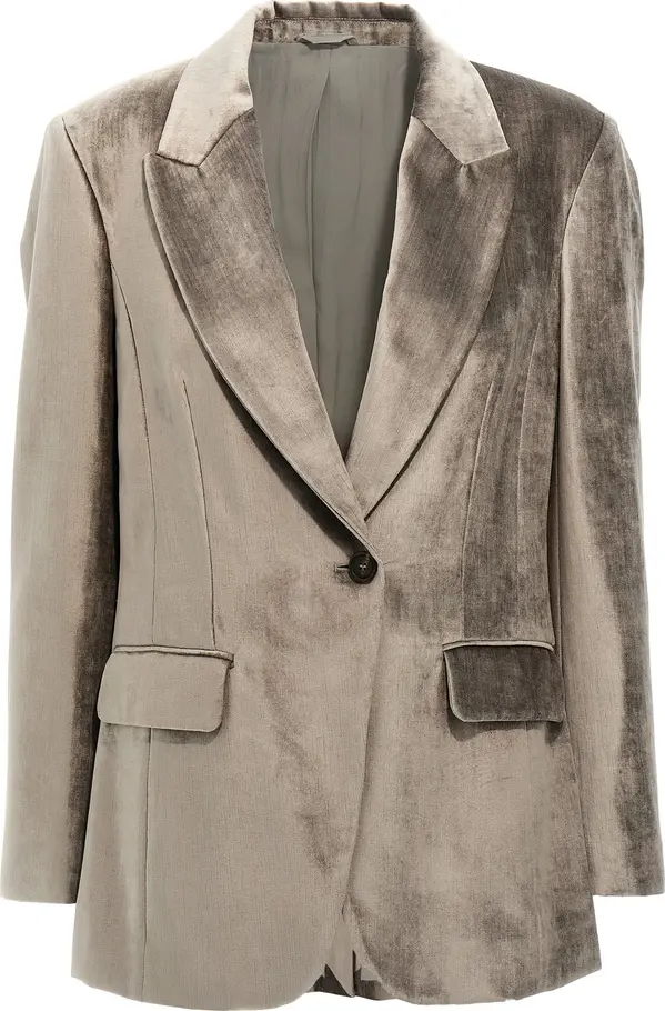 Gray Cotton Blazer