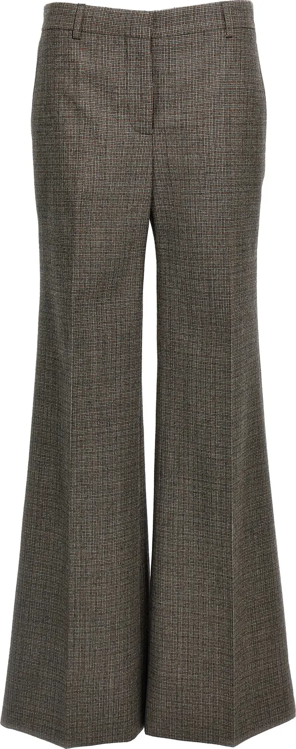 Gray Wool Flared Pants
