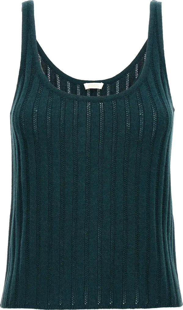 Bicolor Wool Sleeveles T-Shirt