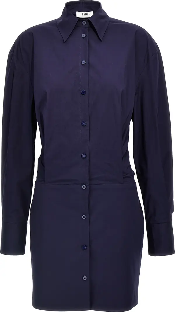 Blue Cotton Short Dress