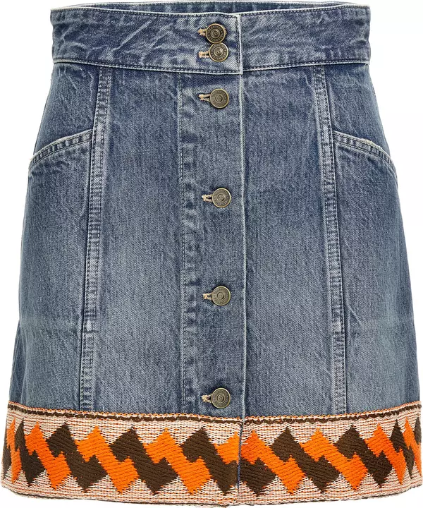 Multicolor Cotton Long Skirt