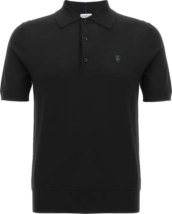 Black Wool Polo Shirt