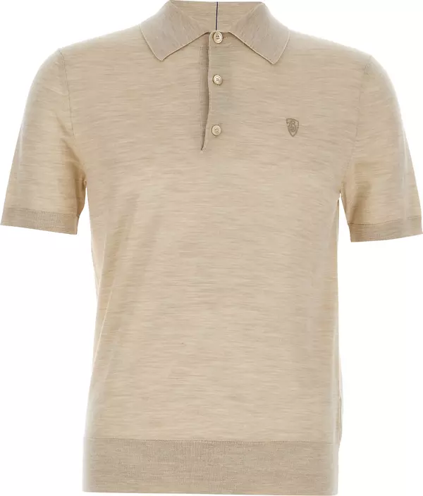 Beige Wool Polo Shirt
