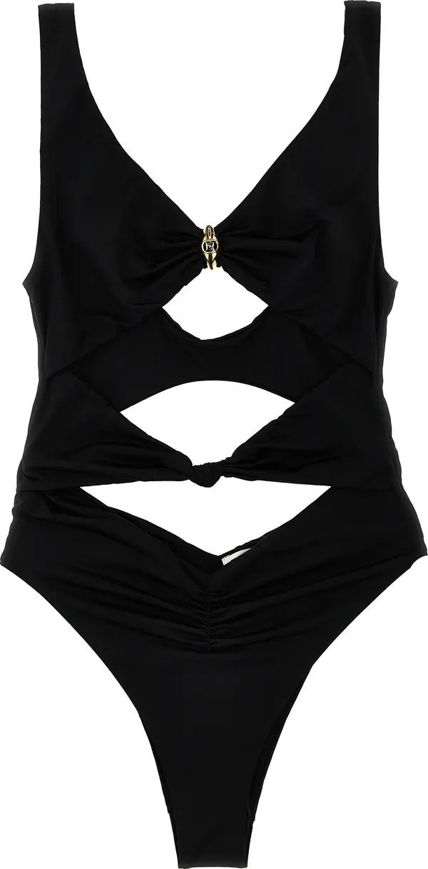 Black Polyamide One-Piece Swimsuit