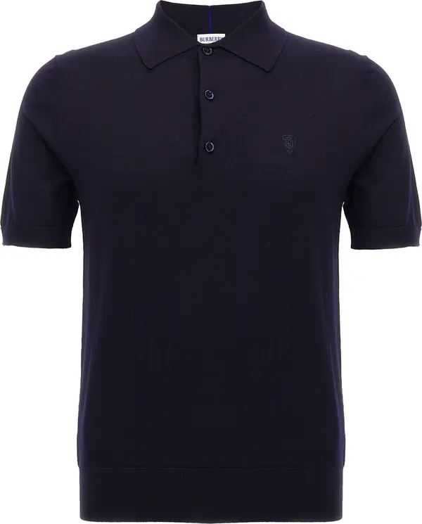 Blue Wool Polo Shirt