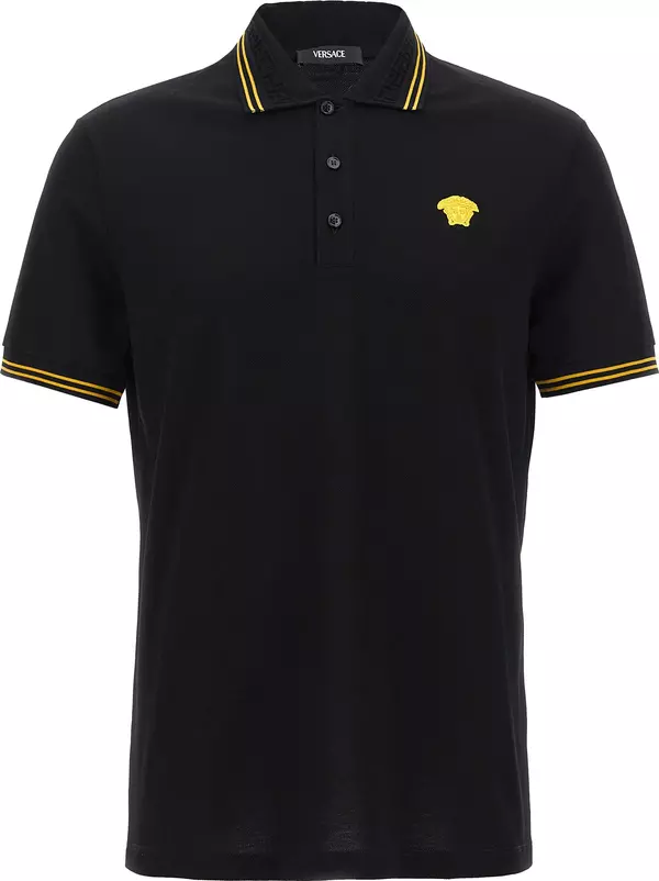 Black Cotton Polo Shirt