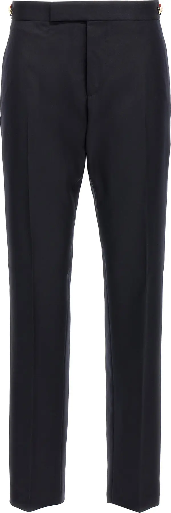 Blue Wool Casual Pants