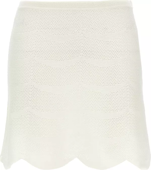 White Cotton Long Skirt
