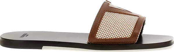 Brown Cotton Slides
