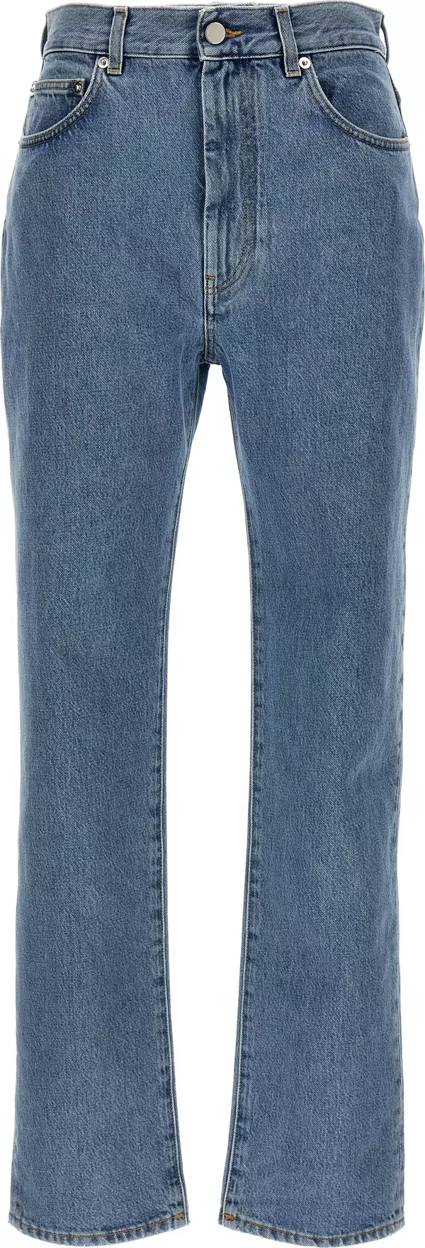 Blue Organic Cotton Straight-Leg Jeans