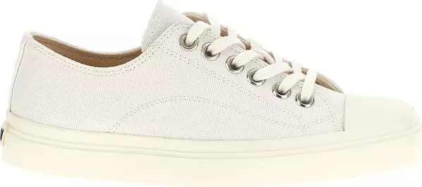 White Cotton Low Top Sneakers