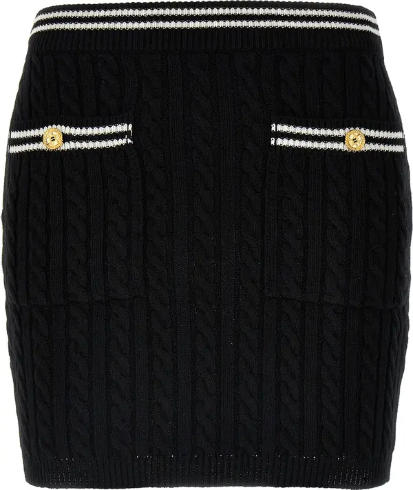 Bicolor Cotton Long Skirt