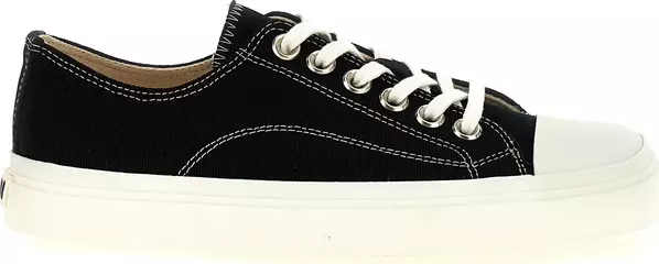 Black Cotton Low Top Sneakers