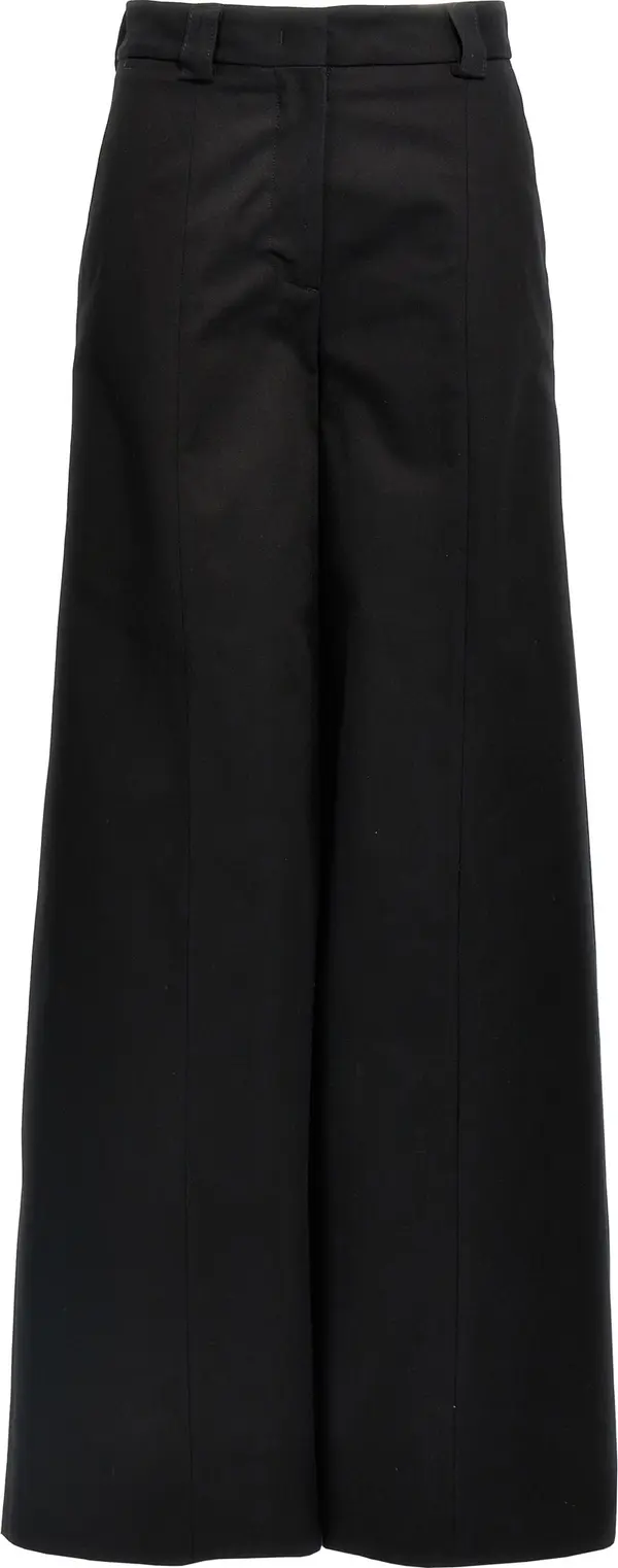 Black Cotton Casual Pants