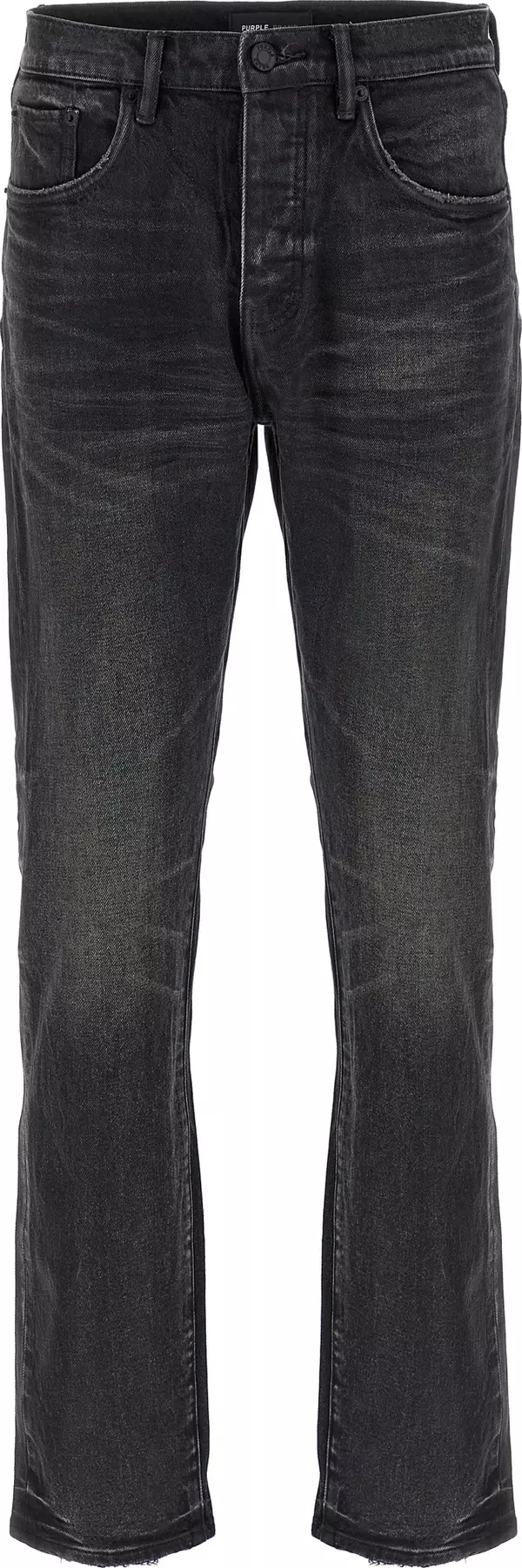 Black Cotton Straight-Leg Jeans