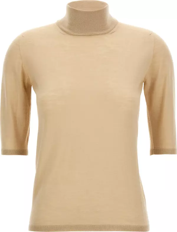 Beige Virgin Wool Cardigan