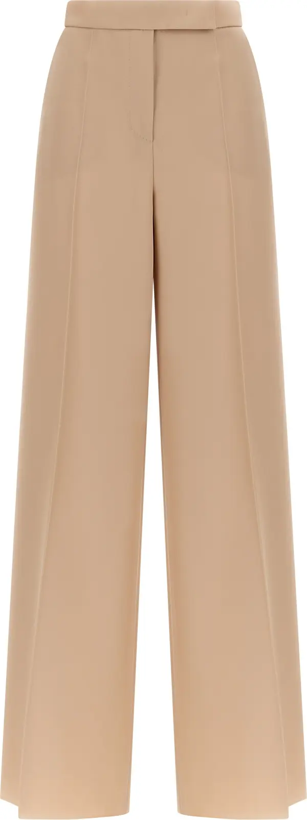 Beige Virgin Wool Casual Pants