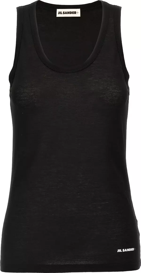Black Cotton Sleeveles T-Shirt